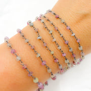 Multi Sapphire Oxidized Wire Chain